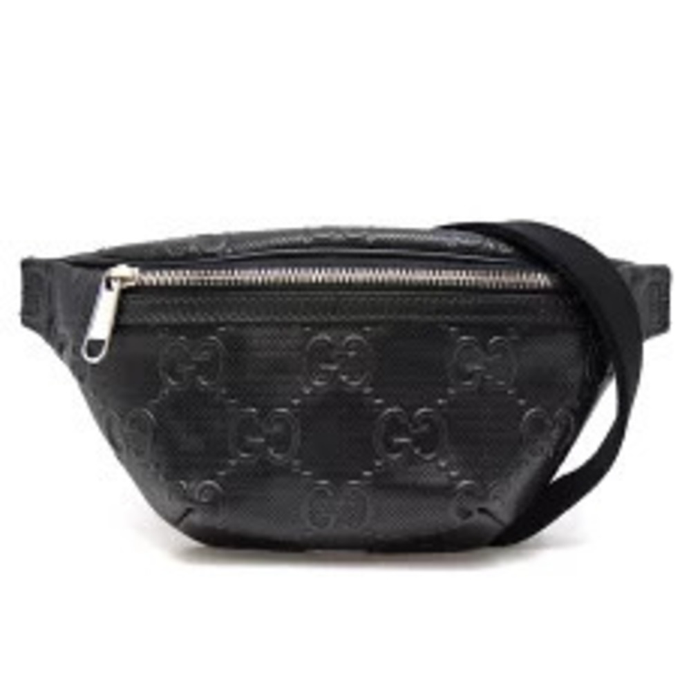 Gucci GG Embossed Belt Bag Waist Leather Black
